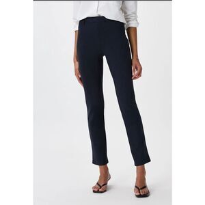 Quince Women’s Ultra-Stretch Ponte Straight Leg Navy Pants Size Medium